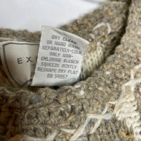 Express Wms Angora Wool Blend Pointelle Handknitted Long Sweater Medium Cozycore - Picture 6 of 8